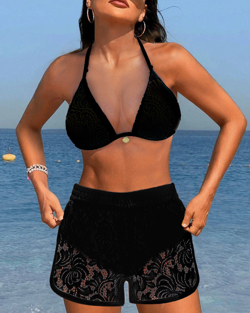 DFFRNT®  | Elegante Effen Kanten Bikiniset