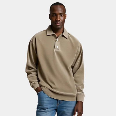 DFFRNT® | Effen oversized polo met lange mouw