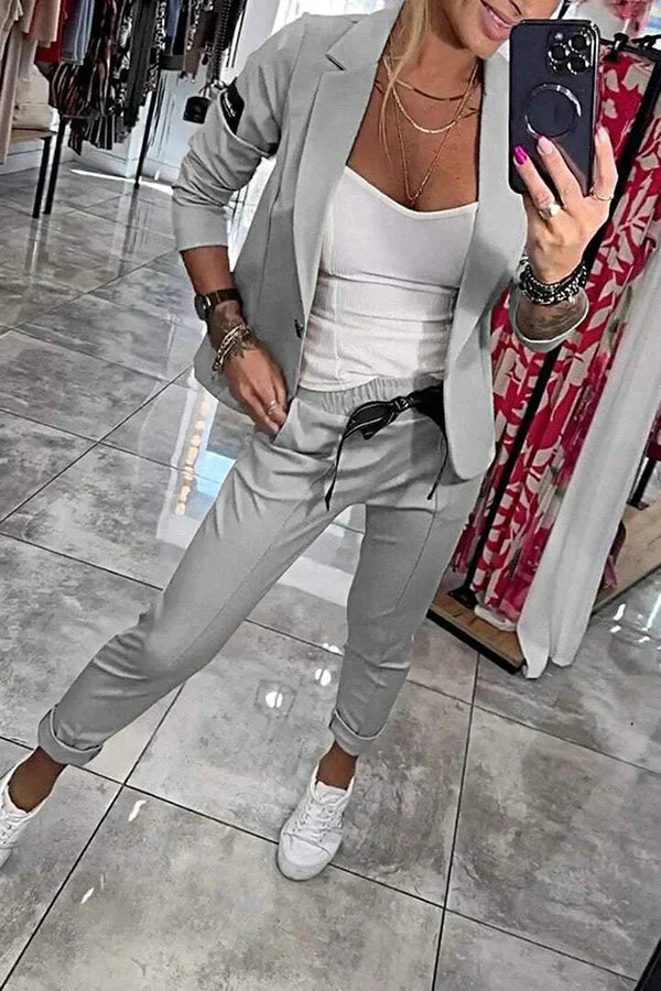 DFFRNT® | Tweedelige set met zachte blazer & relaxte joggers