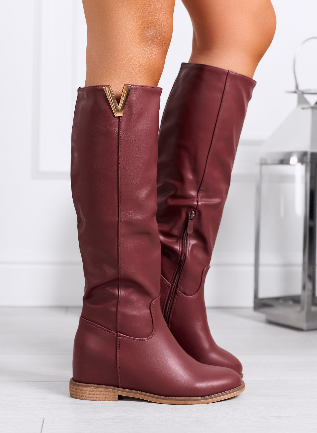 DFFRNT® | Bordeaux hoge laarzen