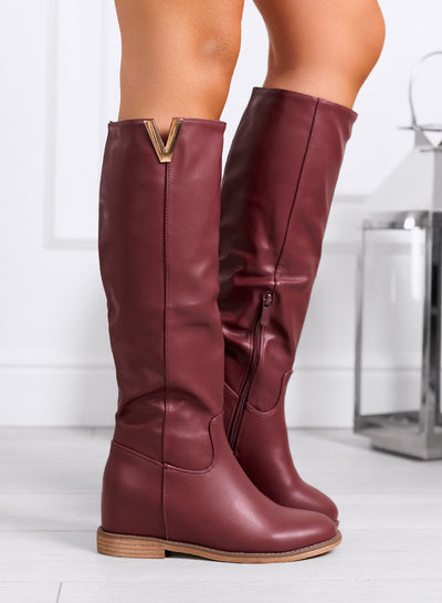 DFFRNT® | Bordeaux hoge laarzen