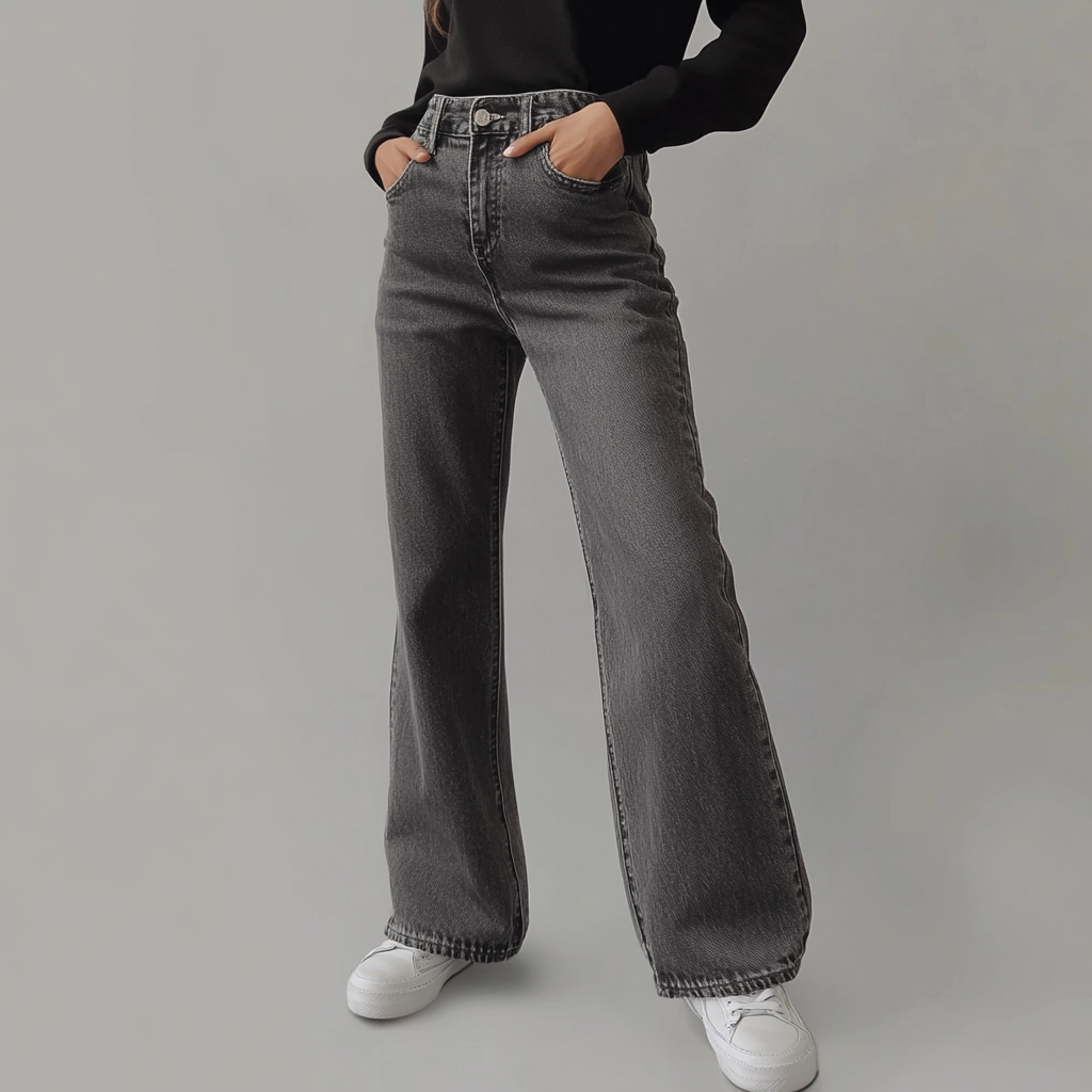 DFFRNT® | Grijze Damesbroek Wide Leg