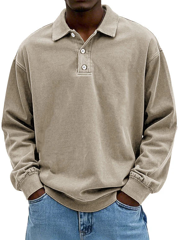 DFFRNT® | Effen oversized polo met lange mouw