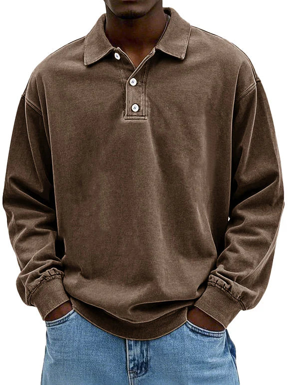 DFFRNT® | Effen oversized polo met lange mouw