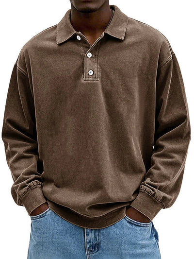 DFFRNT® | Effen oversized polo met lange mouw