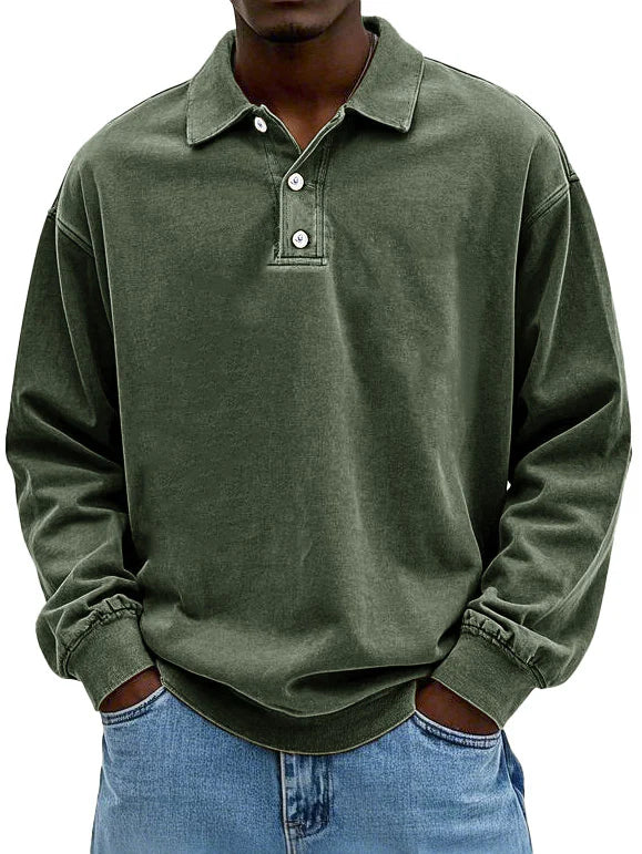DFFRNT® | Effen oversized polo met lange mouw