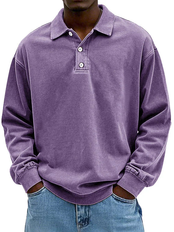DFFRNT® | Effen oversized polo met lange mouw